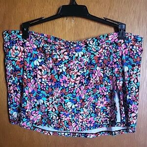 Swim Skort By Leilani NWT Floral & Black Size 14